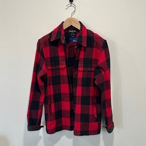 Kavu Men's Bold Red and Black Checkered Shirt